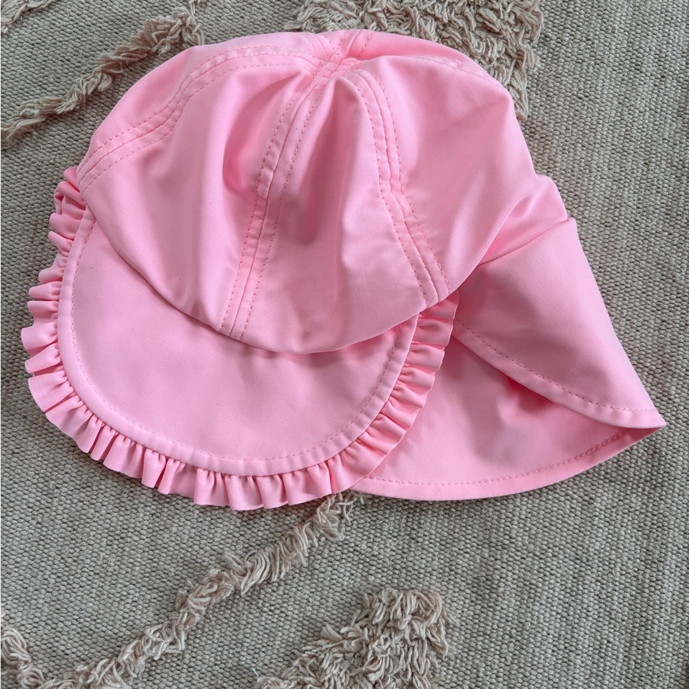 Pink Kids Ruffled swim sun Hat